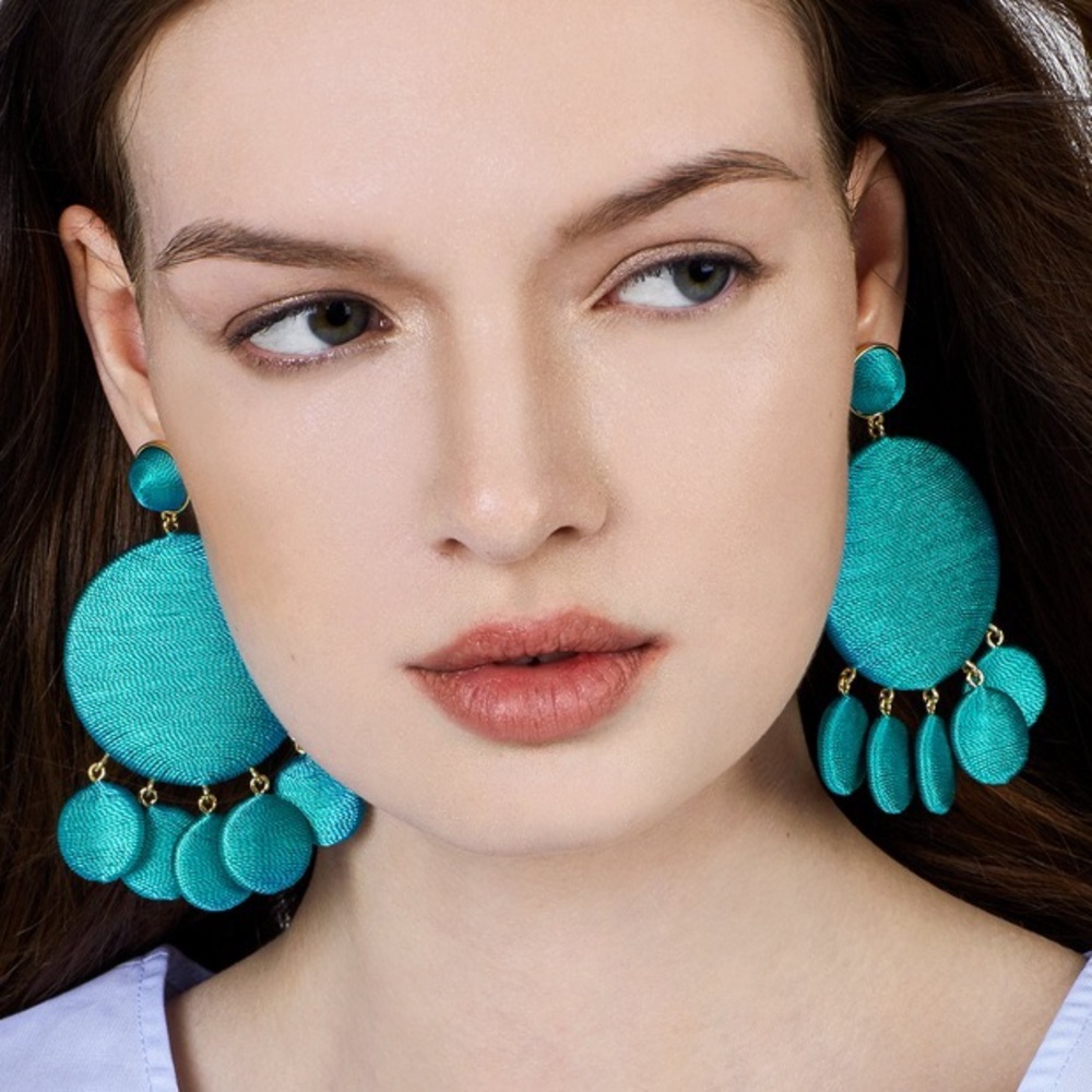 BAUBLE BAR SUNDIAL DROP EARRINGS-TEAL